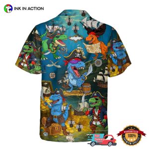 Adventure T-Rex Pirate Dinosaur Hawaiian Shirt