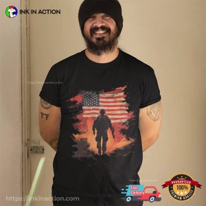 America Patriotic War Soldier Graphic Tee