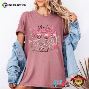 Anti Valentine Club, Single Skeletons Group Comfort Colors T shirt 3
