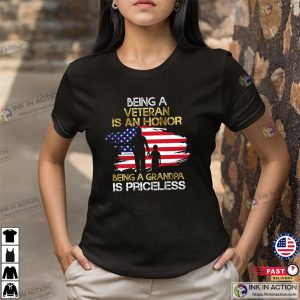 Being Veteran Being Grandpa, USA Veterans Day Shirt