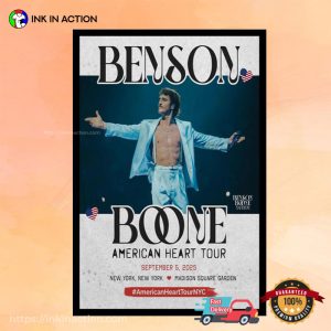 Benson Boone American Heart Tour Retro Poster No. 1