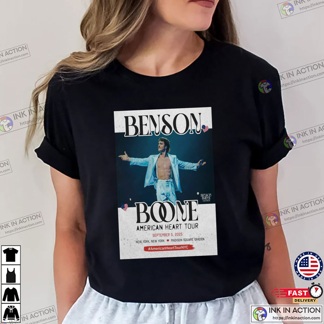 Benson Boone American Heart Tour Retro T-shirt - Print your