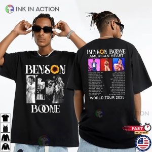 Benson Boone American Heart Tour Schedules 2-sided T-shirt