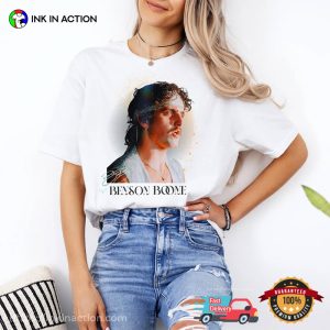 Benson Boone Pop Singer Portrait Signature T shirt 2