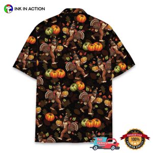 Bigfoot Thanksgiving Turkey Fall Season Hawaiian Shirt