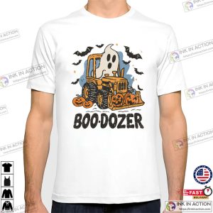 Boo-Dozer Spooky Bulldozer Ghost Halloween T-shirt