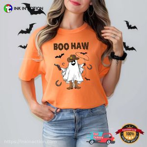 Boo Haw Halloween Ghost Cowboy Comfort Colors T-shirt