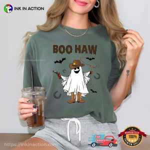 Boo Haw Halloween Ghost Cowboy Comfort Colors T shirt 3