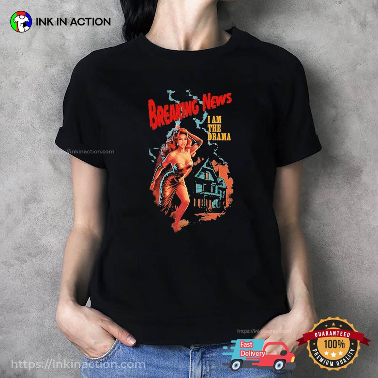 Breaking News I Am The Drama Cardi B Retro Graphic T-shirt