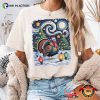 Christmas Turkey Thanksgiving Starry Night Style T-shirt