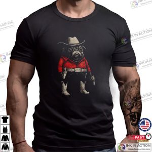 Cowboy Pug Dog Funny Western Shirt