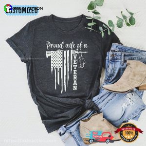 Custom Proud Wife Of a Veteran Comfort Colors T shirt 2