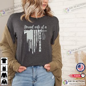 Custom Proud Wife Of A Veteran Comfort Colors T-shirt