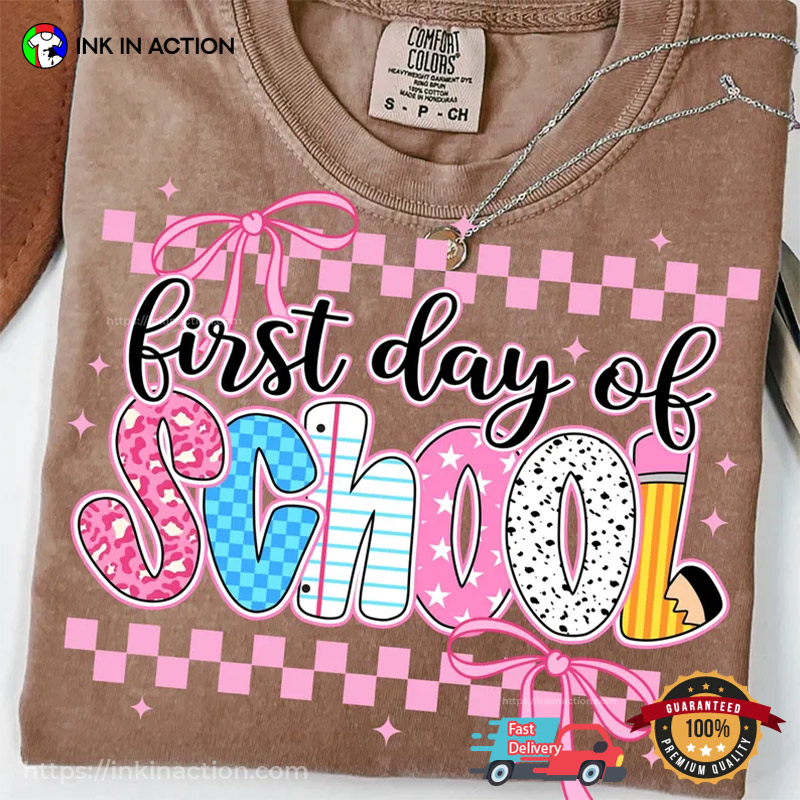 First Day Of School Adorable Pattern Comfort Colors T-shirt First Day Of School Adorable Pattern Comfort Colors T-shirt