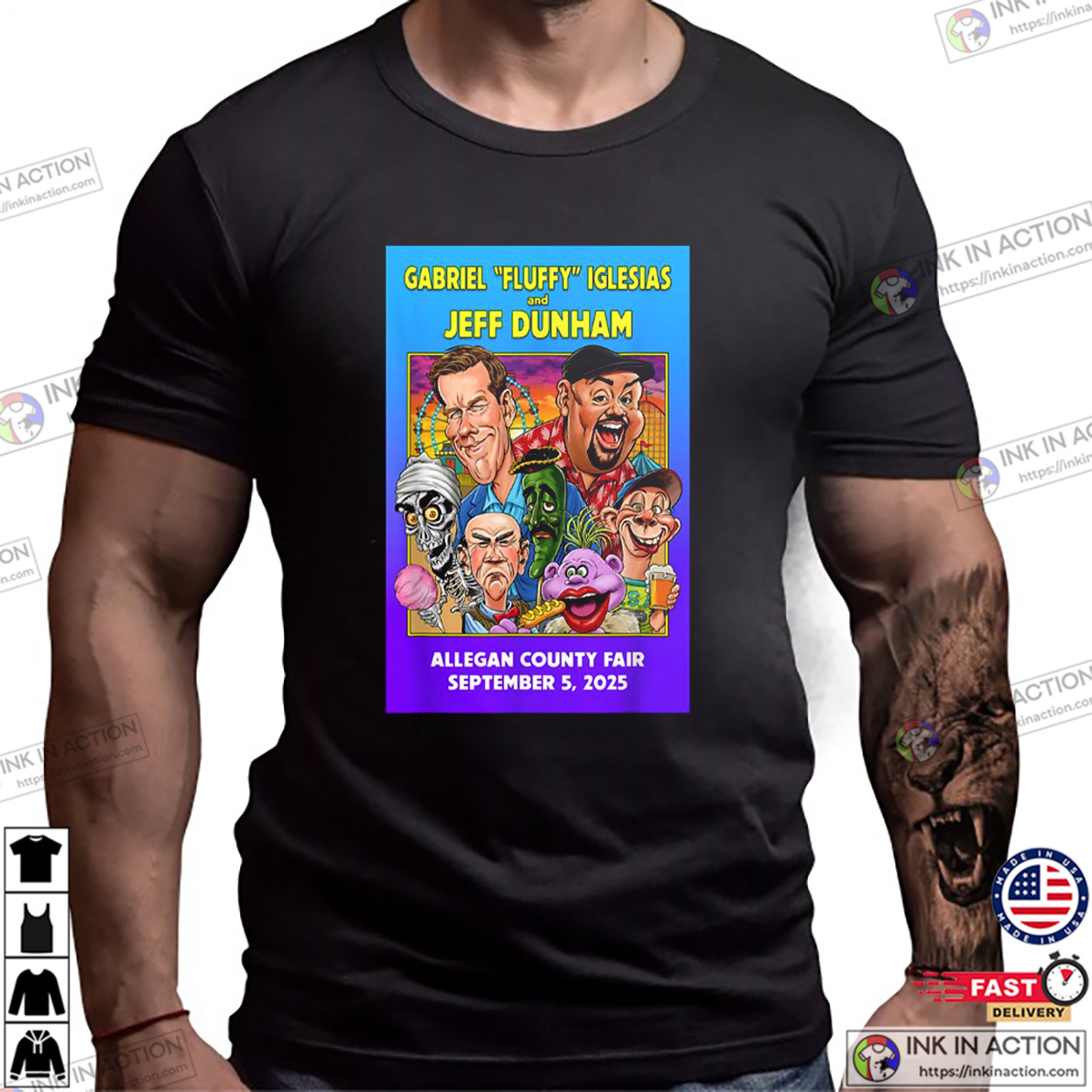 Gabriel Iglesias Jeff Dunham Allegan County Fair 2025 Shirt Gabriel Iglesias Jeff Dunham Allegan County Fair 2025 Shirt