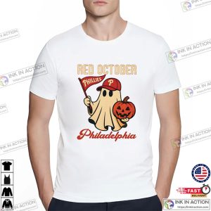 Halloween Ghost Red October Philadelphia Phillies 2025 T shirt 3