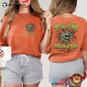 Halloween Spooky Island Amusement Park Comfort Colors Tee 3