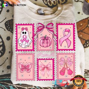Halloween Wear Pink Ghost Breast Cancer Awareness Comfort Colors T-shirt