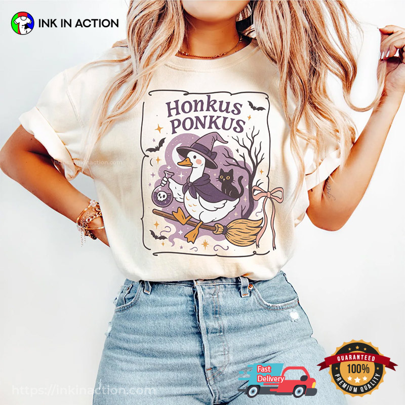 Honkus Ponkus Halloween Silly Goose Witch Comfort Colors Tee Honkus Ponkus Halloween Silly Goose Witch Comfort Colors Tee