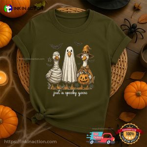Just A Spooky Goose Halloween Crew Comfort Colors T shirt 3