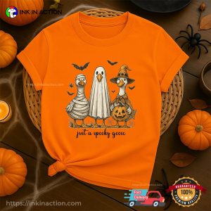 Just A Spooky Goose Halloween Crew Comfort Colors T shirt 4