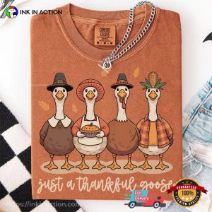 Just a thankful goose, Silly Goose thanksgiving holiday Comfort Colors T shirt 2