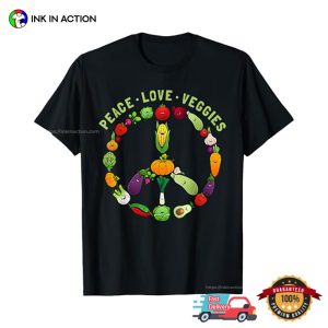 Peace Love Veggie, Vegan Life T shirt 2
