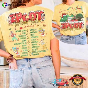 Personalized Disney Christmas Epcot World Tour Comfort Colors Tee