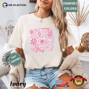 Pink Ribbon Breast Cancer Awareness Comfort Colors Tee 2