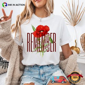 Poppy Remember Fallen Heroes, Remembrance Day Comfort Colors Tee
