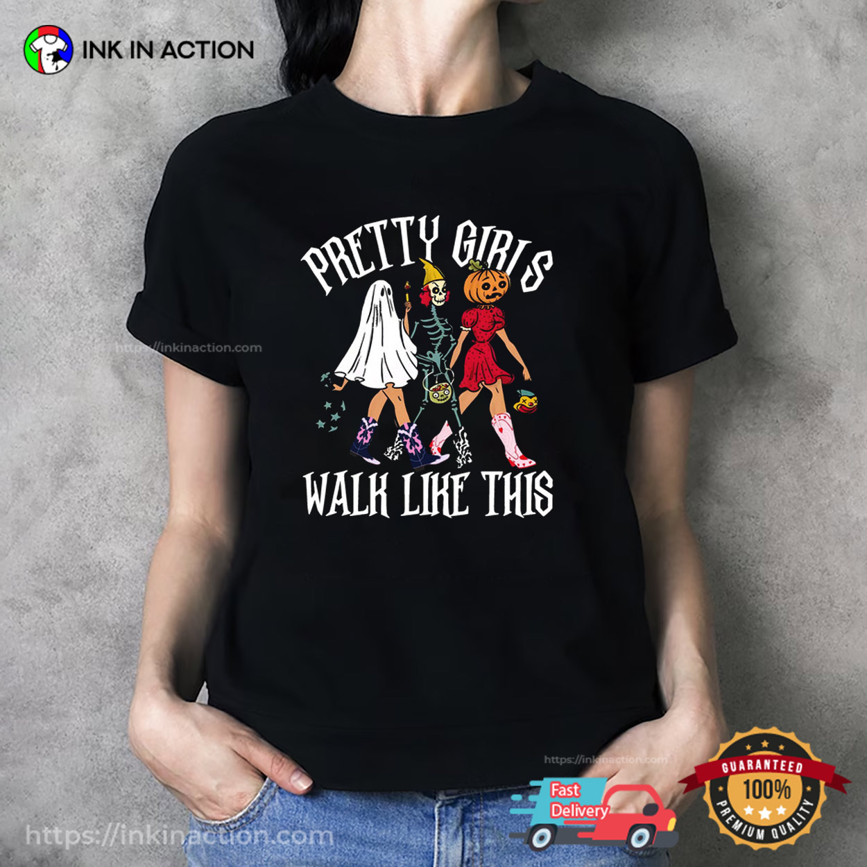 Pretty Girls Walk Like This Halloween Season Shirt Pretty Girls Walk Like This Halloween Season Shirt
