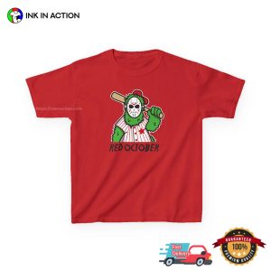 Red October Phillie Phanatic Jason Halloween Funny T-shirt