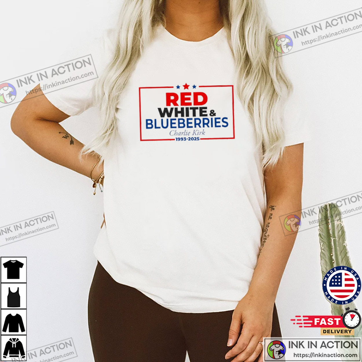 Red White And Blueberries, Charlie Kirk In Our Memory T-shirt Red White And Blueberries, Charlie Kirk In Our Memory T-shirt