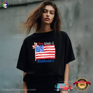 Red White and Blueberries America Freedom T shirt 3