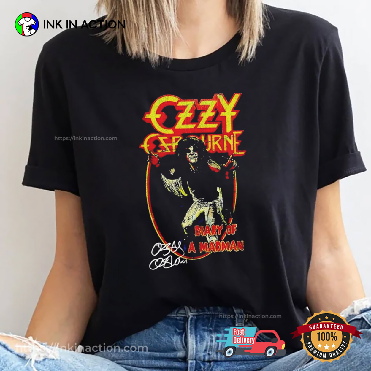 Retro Ozzy Osbourne Diary Of A Madman Signature T-shirt Retro Ozzy Osbourne Diary Of A Madman Signature T-shirt