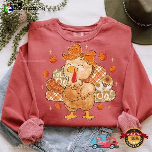 Retro Thanksgiving Turkey Girl Coquette Comfort Colors T shirt 1