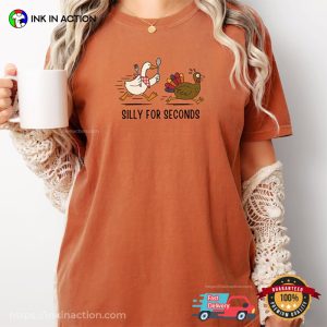 Silly For Seconds Funny Thanksgiving Turkey Comfort Colors T-shirt
