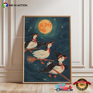 Silly Goose Witches Halloween Night Poster