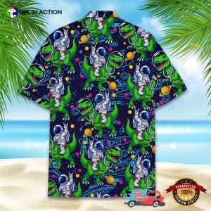 Space Astronaut Riding Dinosaur Hawaiian Shirt