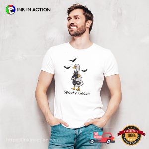 Spooky Goose Hold Cat Cute T shirt 3