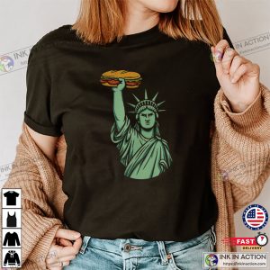 Statue Of Liberty Salami Sandwich Freedom Funny Meme T-shirt