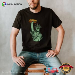 Statue of Liberty Salami Sandwich Freedom Funny Meme T shirt 3