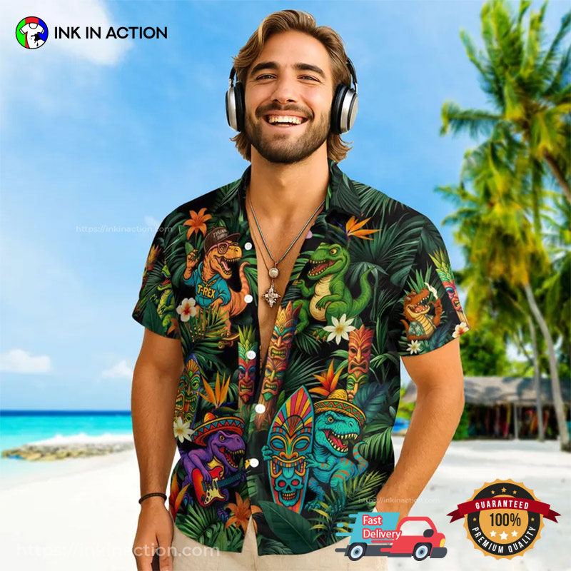 Summer Beach Dinosaur Tropical T-shirt Summer Beach Dinosaur Tropical T-shirt
