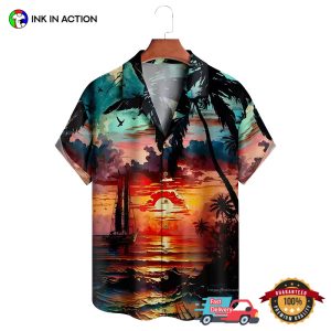 Summer Beach Sunset Art Aloha Shirt No. 2
