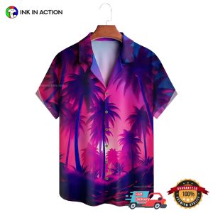 Summer Beach Sunset Art Aloha Shirt No. 4