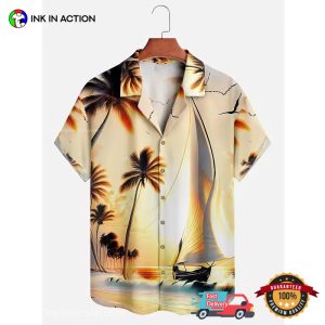 Summer Beach Sunset Art Aloha Shirt No. 5