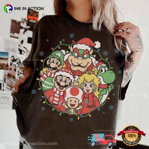 Super Mario Christmas Holiday Comfort Colors T-shirt