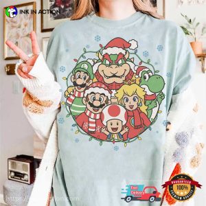 Super Mario Christmas Holiday Comfort Colors T-shirt