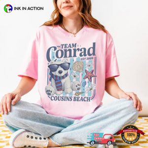 Team Conrad Mint Bear Cousins Beach Vintage T-shirt