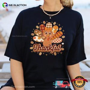 Thankful Turkey Thanksgiving Fall Vibes Comfort Colors Tee